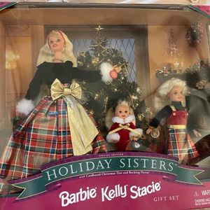1993 Holiday Barbie and 1998 Holiday Sisters In Boxes (Boxes Damaged)